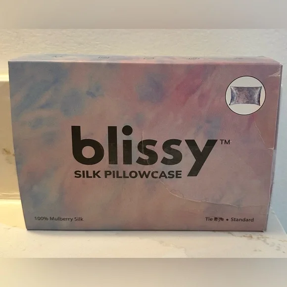 Blissy 22-Momme 100% Mulberry Silk Pillowcase in Tie Dye Standard Size 20”x 26” - Picture 4 of 8